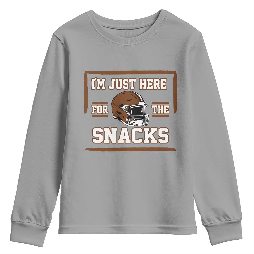 Im Just Here For The Snacks Youth Sweatshirt Football Fan Gift TS12 Sport Gray Print Your Wear