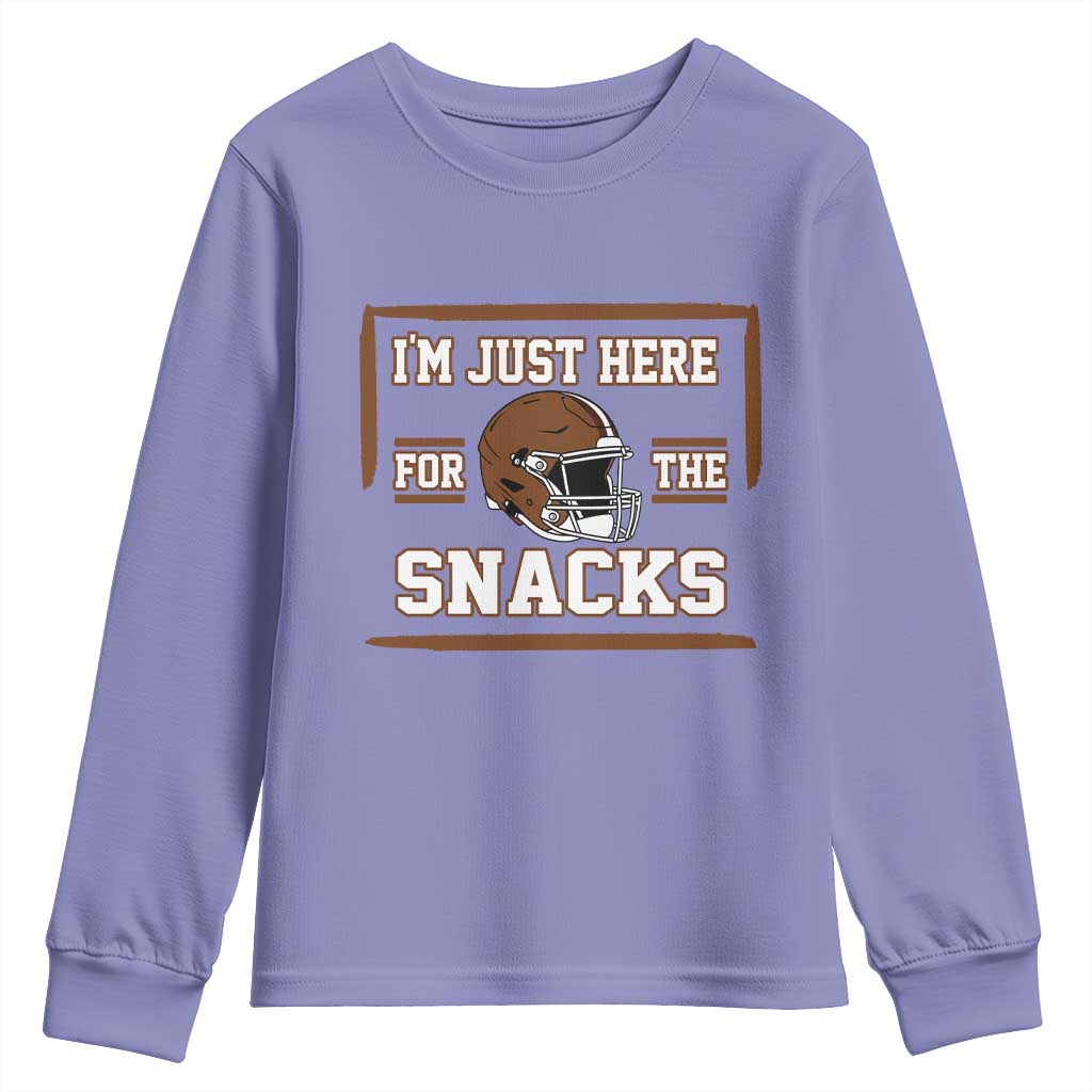 Im Just Here For The Snacks Youth Sweatshirt Football Fan Gift TS12 Violet Print Your Wear