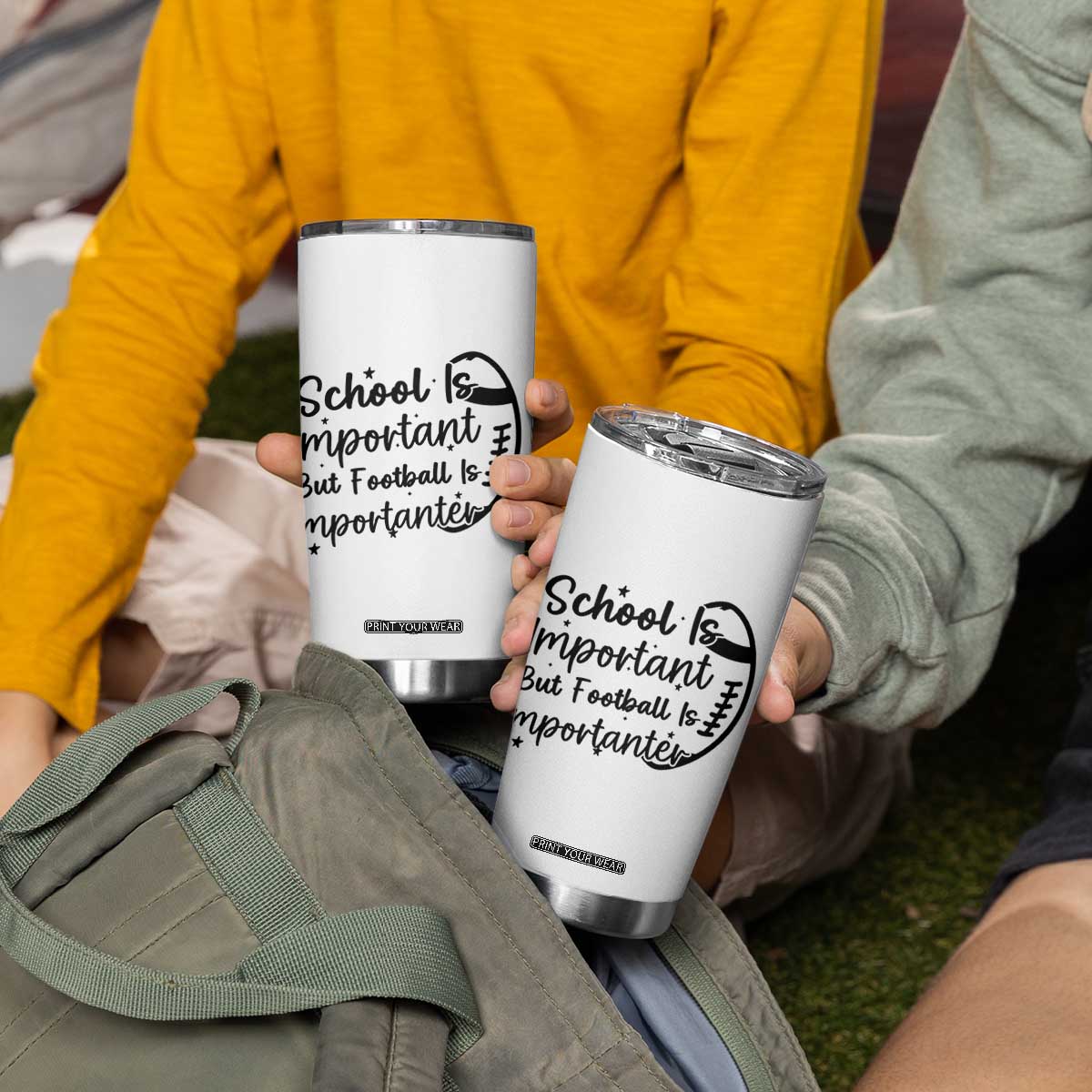 School Is Important But Football Is Importanter Tumbler Cup Funny Football Lover - Print Your Wear