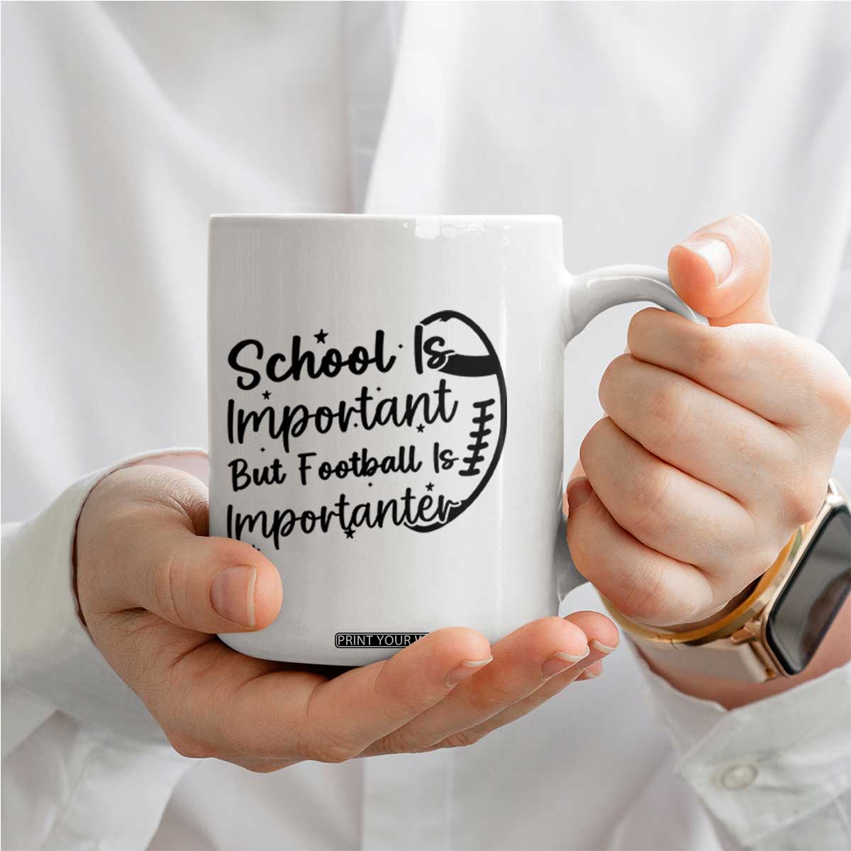 School Is Important But Football Is Importanter Coffee Mug Funny Football Lover TS12 Print Your Wear