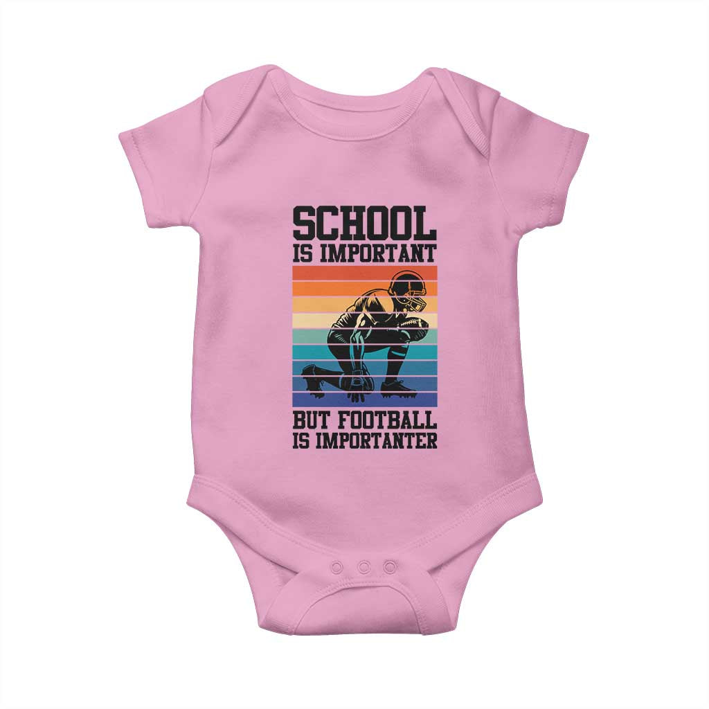 Student Football Fan Baby Onesie Funny Importanter Quote Gift TS12 Light Pink Print Your Wear