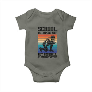 Student Football Fan Baby Onesie Funny Importanter Quote Gift TS12 Military Green Print Your Wear