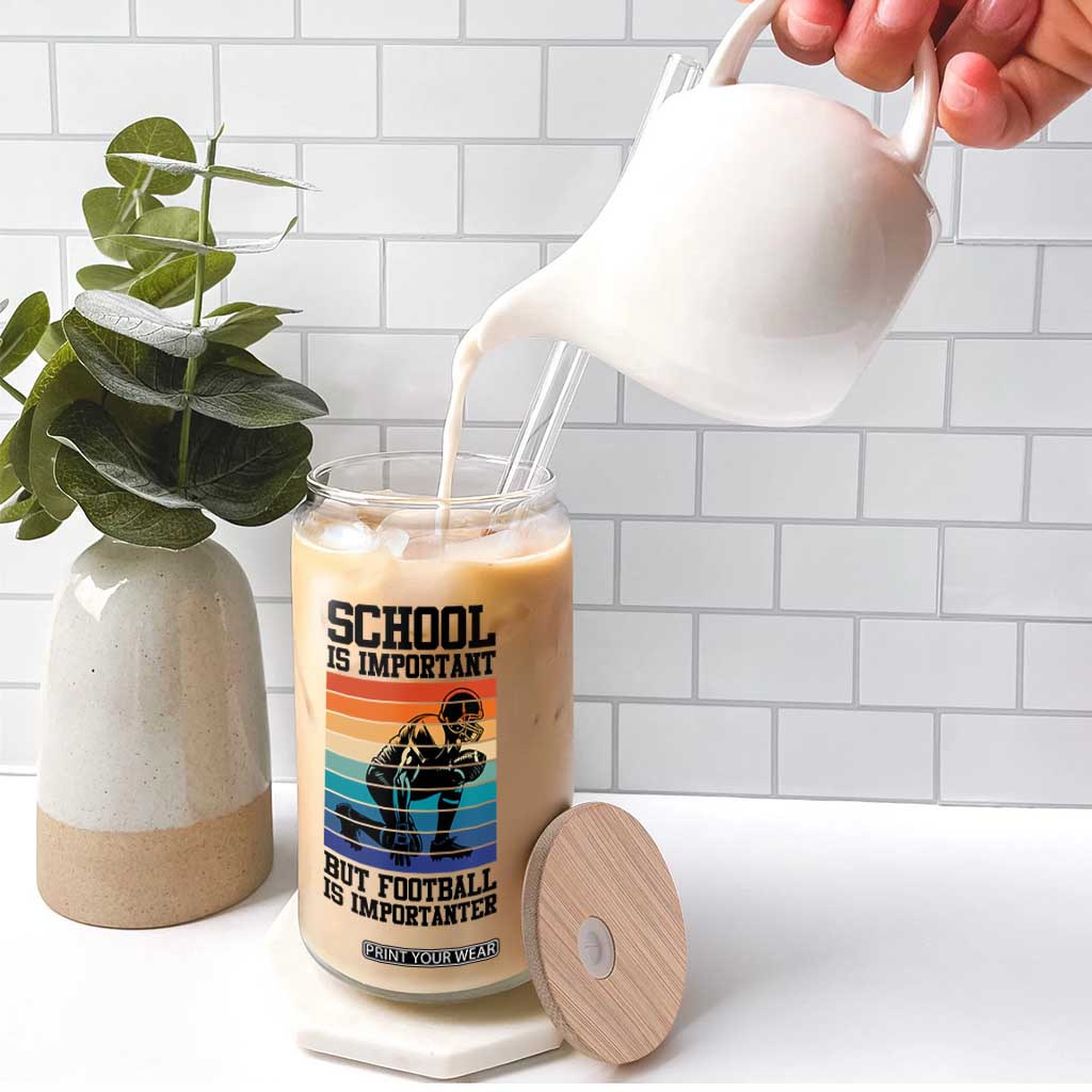 Student Football Fan Glass Can Funny Importanter Quote Gift TS12 Print Your Wear