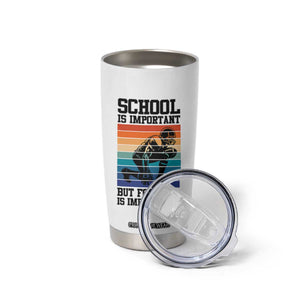 Student Football Fan Tumbler Cup Funny Importanter Quote Gift - Print Your Wear