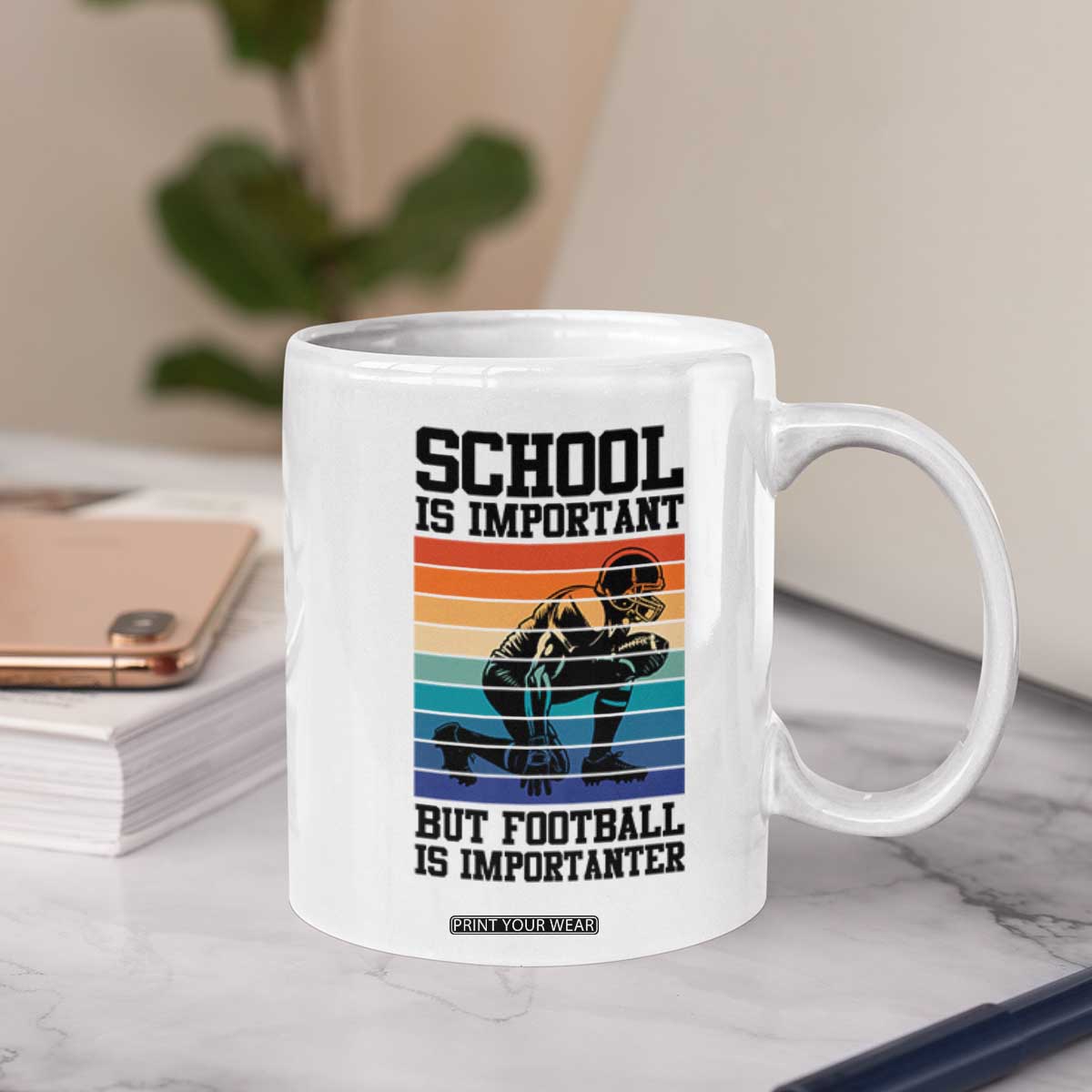 Student Football Fan Coffee Mug Funny Importanter Quote Gift TS12 Print Your Wear