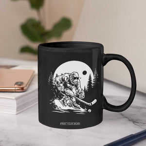 Bigfoot Playing Ice Hockey Coffee Mug Funny Cryptid Sports Gift TS12 Print Your Wear