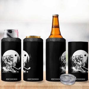Bigfoot Playing Ice Hockey 4 in 1 Can Cooler Tumbler Funny Cryptid Sports Gift TS12 Print Your Wear