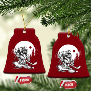 Bigfoot Playing Ice Hockey Ceramic Ornament Funny Cryptid Sports Gift TS12 Print Your Wear