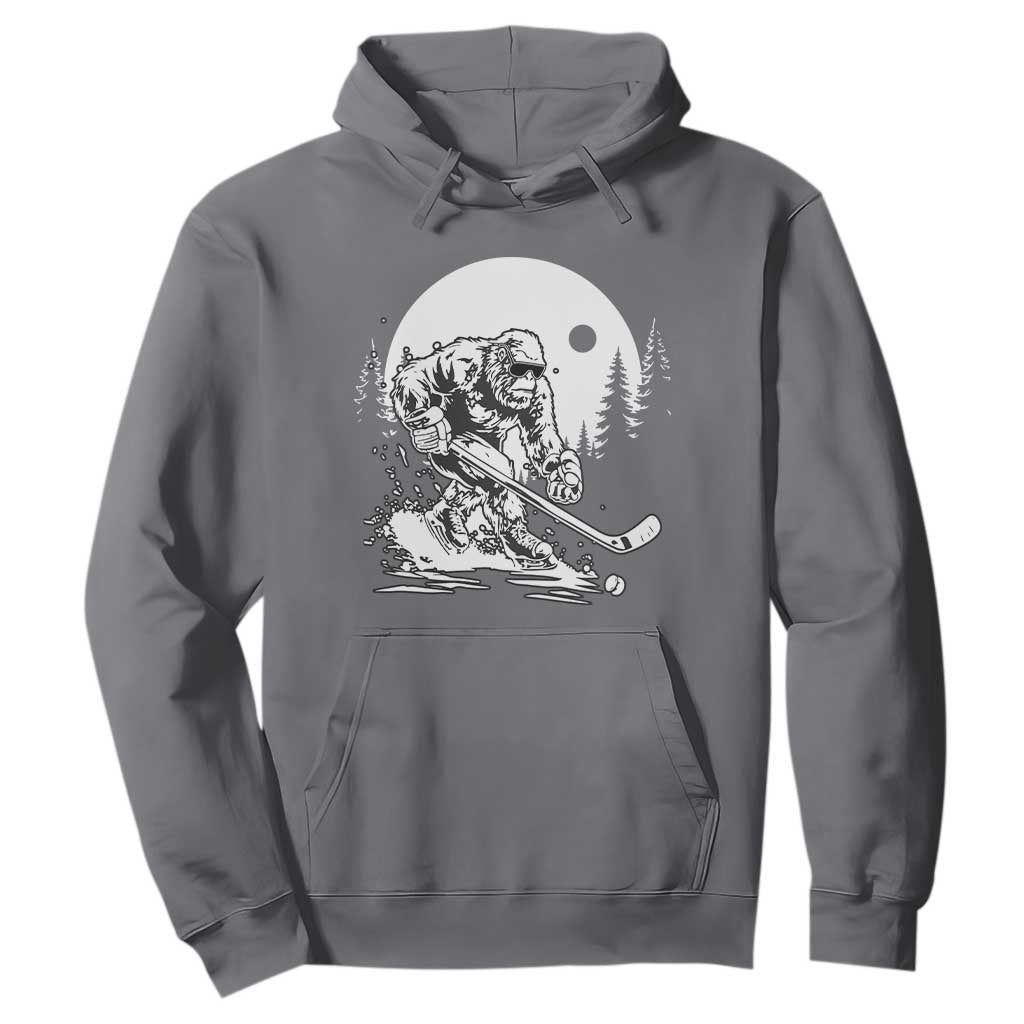 Bigfoot Playing Ice Hockey Hoodie Funny Cryptid Sports Gift TS12 Charcoal Print Your Wear