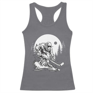 Bigfoot Playing Ice Hockey Racerback Tank Top Funny Cryptid Sports Gift TS12 Charcoal Print Your Wear