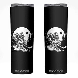 Bigfoot Playing Ice Hockey Skinny Tumbler Funny Cryptid Sports Gift TS12 Black Print Your Wear