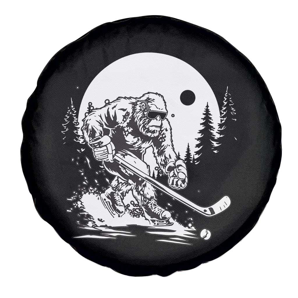 Bigfoot Playing Ice Hockey Spare Tire Cover Funny Cryptid Sports Gift TS12 Print Your Wear