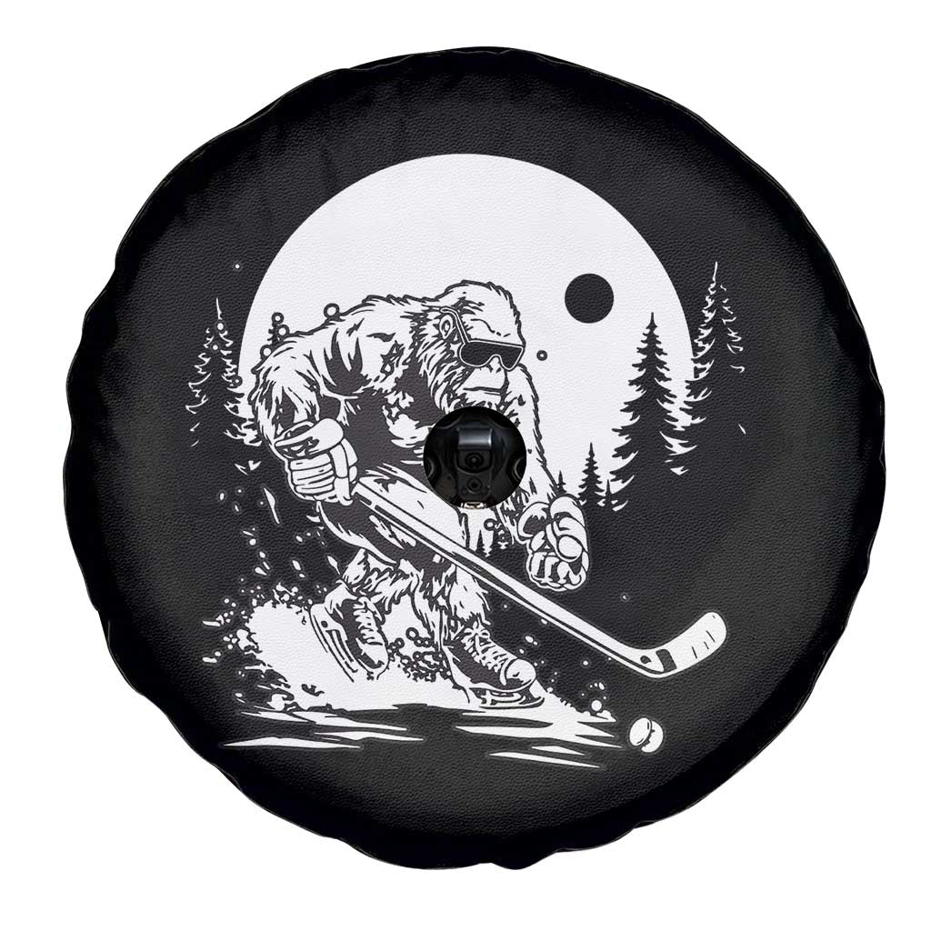 Bigfoot Playing Ice Hockey Spare Tire Cover Funny Cryptid Sports Gift TS12 Print Your Wear