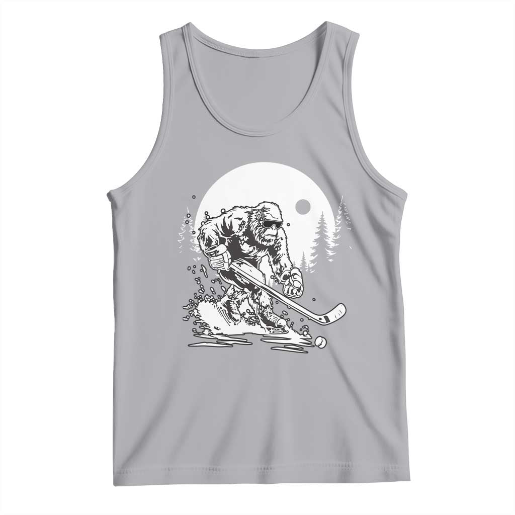 Bigfoot Playing Ice Hockey Tank Top Funny Cryptid Sports Gift TS12 Athletic Heather Print Your Wear