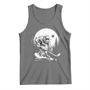 Bigfoot Playing Ice Hockey Tank Top Funny Cryptid Sports Gift TS12 Black Heather Print Your Wear