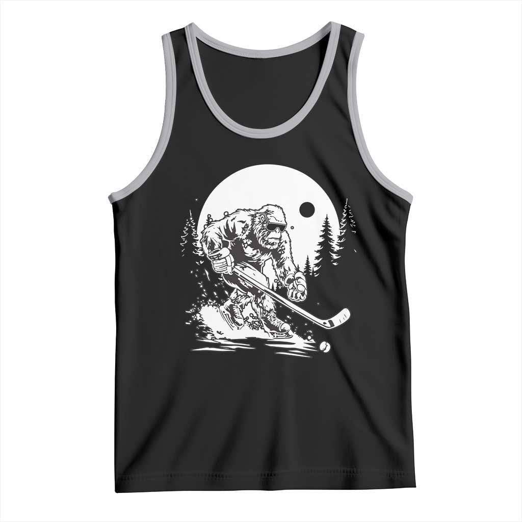 Bigfoot Playing Ice Hockey Tank Top Funny Cryptid Sports Gift TS12 Black Athletic Heather Print Your Wear