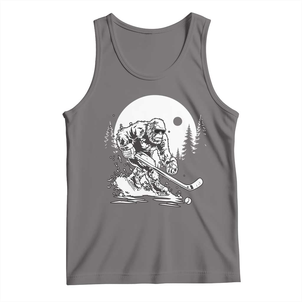 Bigfoot Playing Ice Hockey Tank Top Funny Cryptid Sports Gift TS12 Deep Heather Print Your Wear