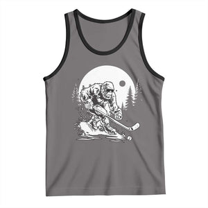Bigfoot Playing Ice Hockey Tank Top Funny Cryptid Sports Gift TS12 Deep Heather Black Print Your Wear