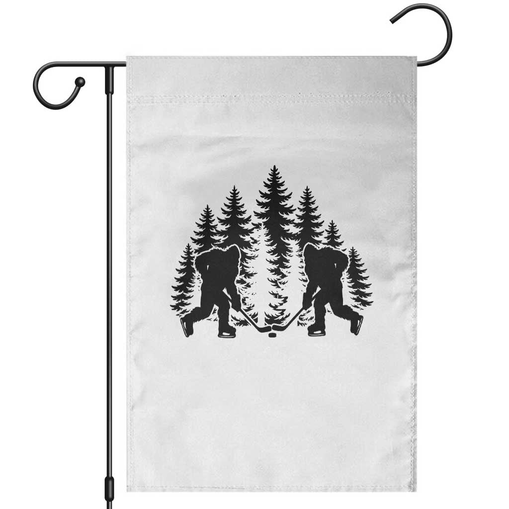 Funny Bigfoot Playing Ice Hockey Garden Flag Cryptid Lover Gift TS12 White Print Your Wear