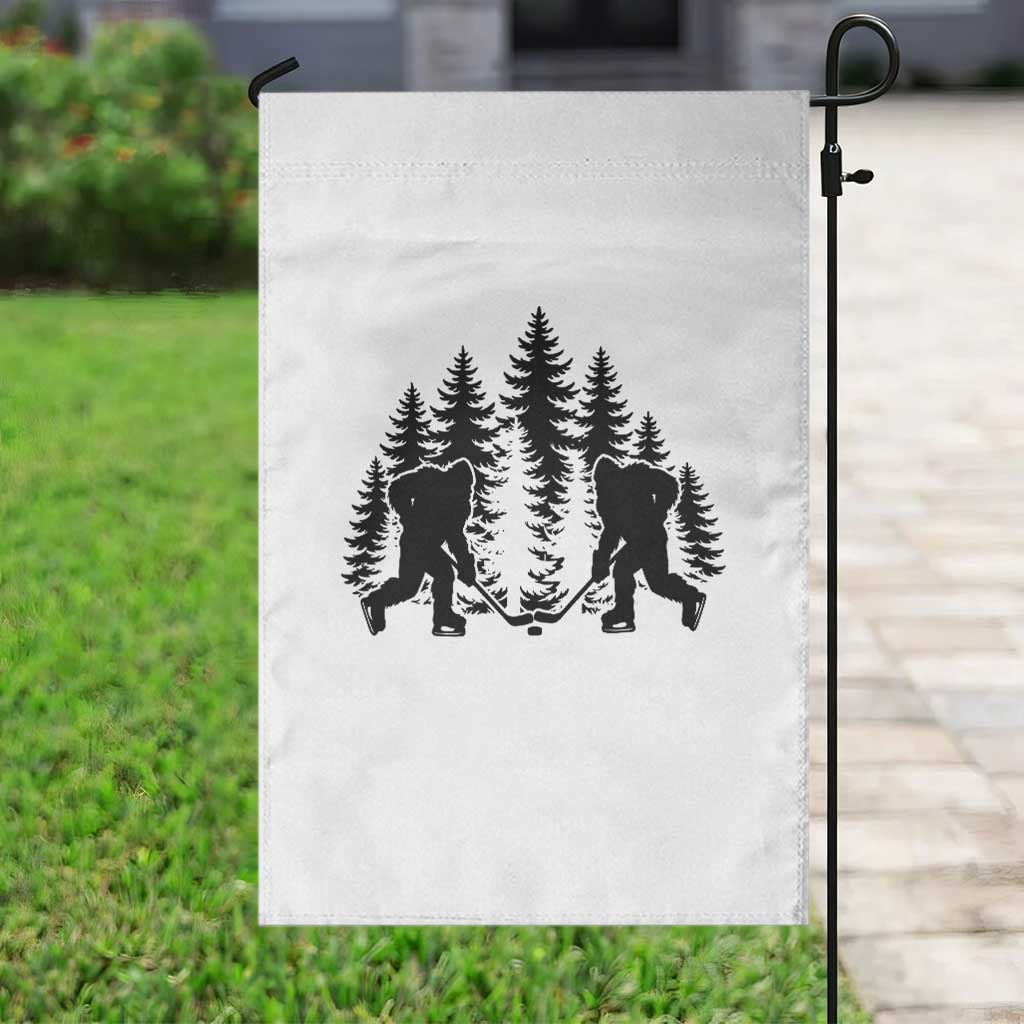 Funny Bigfoot Playing Ice Hockey Garden Flag Cryptid Lover Gift TS12 Print Your Wear