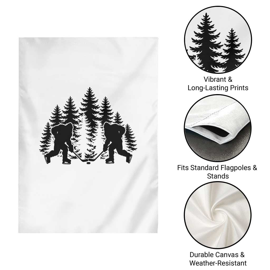 Funny Bigfoot Playing Ice Hockey Garden Flag Cryptid Lover Gift TS12 Print Your Wear