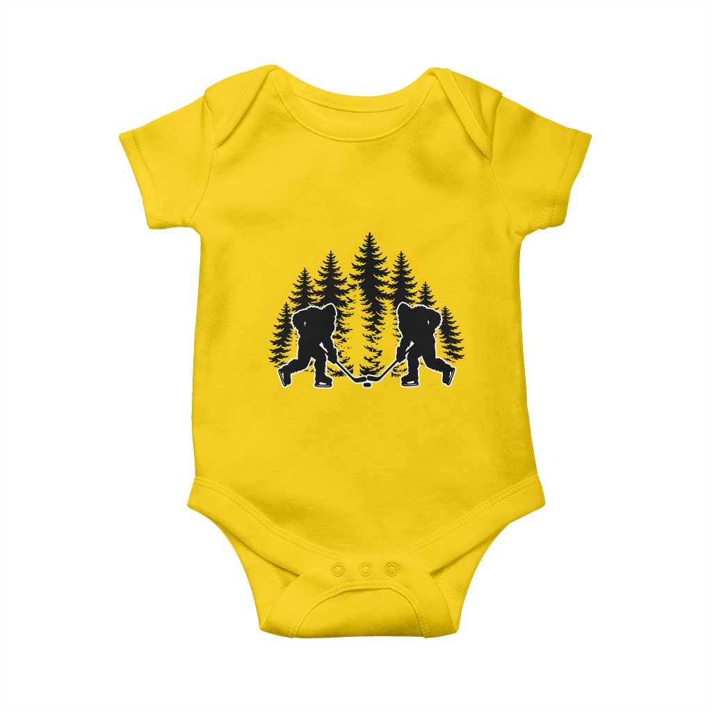Funny Bigfoot Playing Ice Hockey Baby Onesie Cryptid Lover Gift TS12 Daisy Print Your Wear