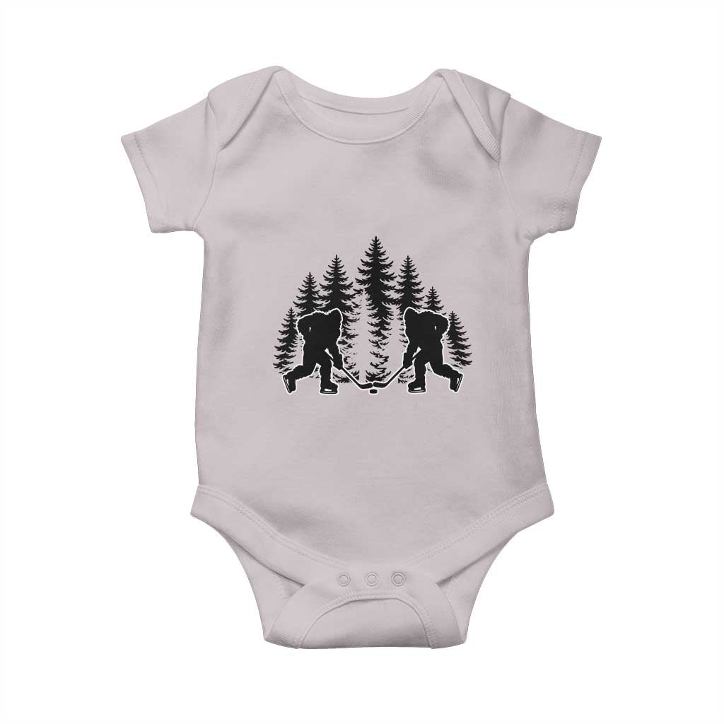Funny Bigfoot Playing Ice Hockey Baby Onesie Cryptid Lover Gift TS12 Ice Gray Print Your Wear