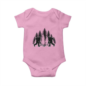 Funny Bigfoot Playing Ice Hockey Baby Onesie Cryptid Lover Gift TS12 Light Pink Print Your Wear