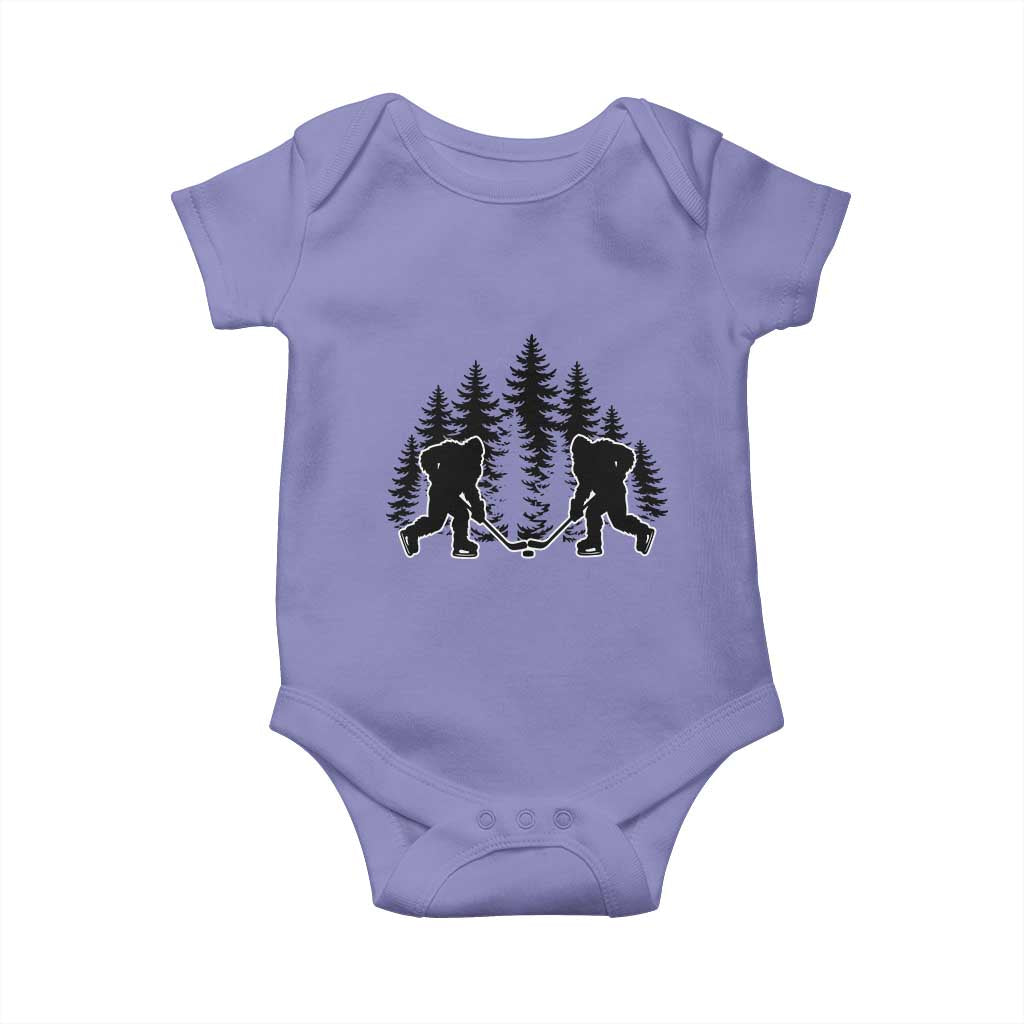 Funny Bigfoot Playing Ice Hockey Baby Onesie Cryptid Lover Gift TS12 Violet Print Your Wear