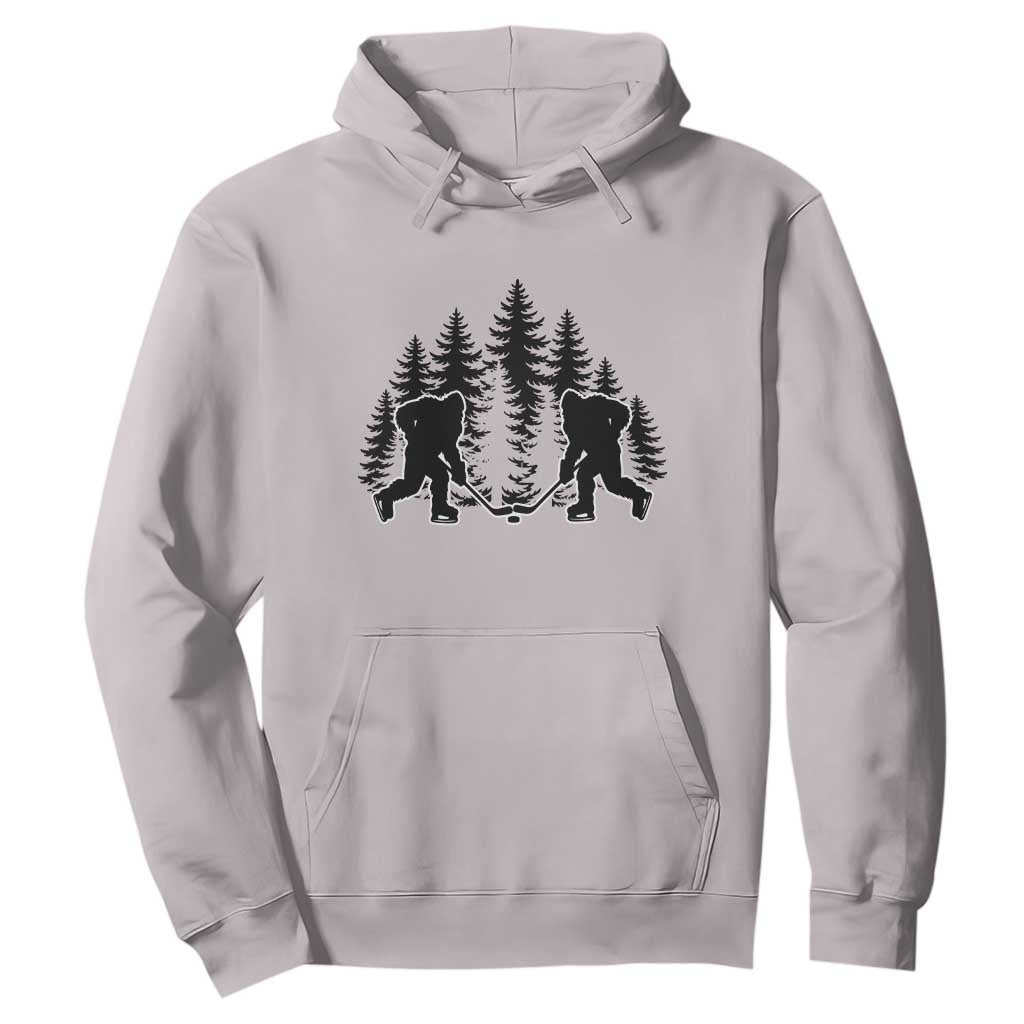 Funny Bigfoot Playing Ice Hockey Hoodie Cryptid Lover Gift TS12 Ice Gray Print Your Wear
