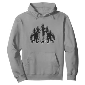 Funny Bigfoot Playing Ice Hockey Hoodie Cryptid Lover Gift TS12 Sport Gray Print Your Wear