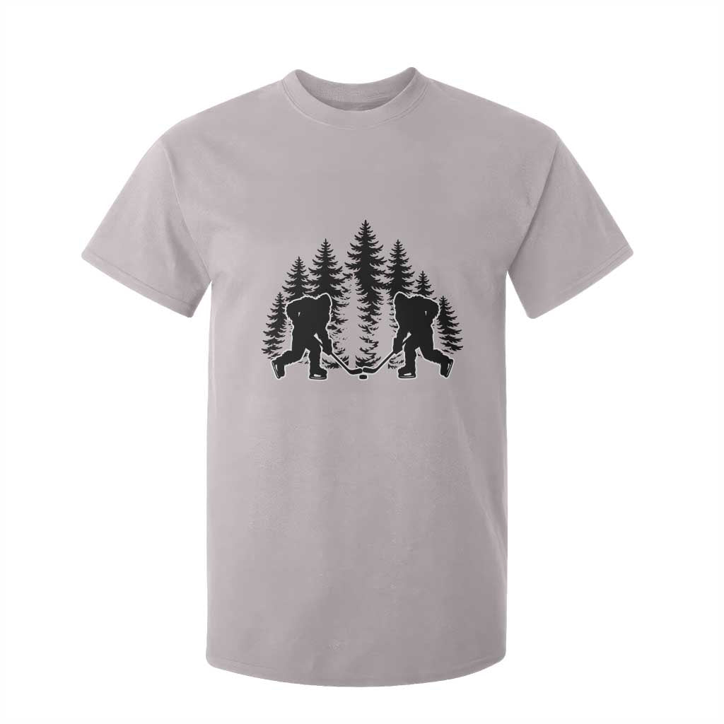 Funny Bigfoot Playing Ice Hockey T Shirt For Kid Cryptid Lover Gift TS12 Ice Gray Print Your Wear