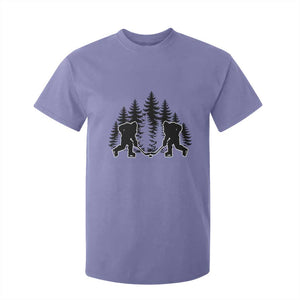 Funny Bigfoot Playing Ice Hockey T Shirt For Kid Cryptid Lover Gift TS12 Violet Print Your Wear
