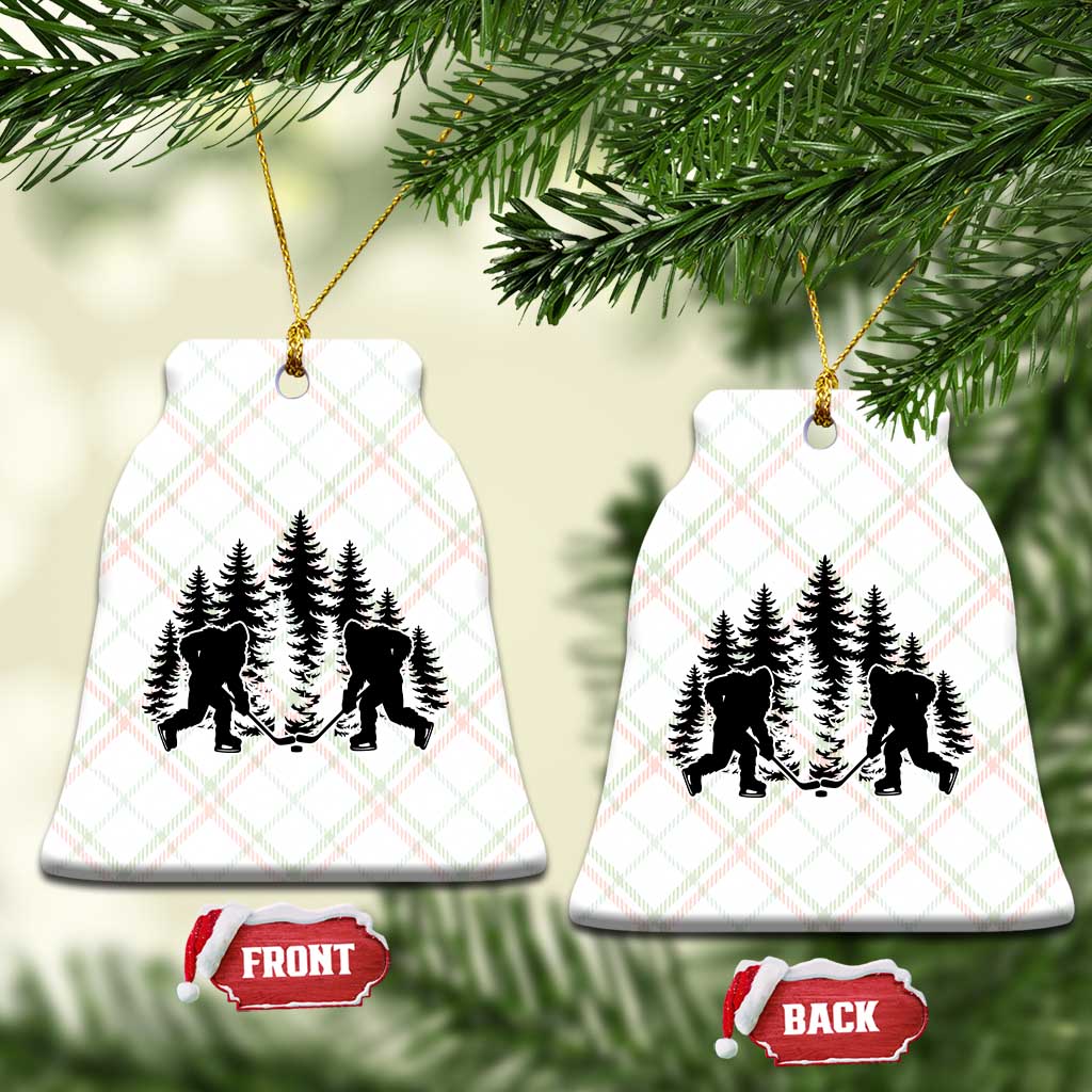 Funny Bigfoot Playing Ice Hockey Ceramic Ornament Cryptid Lover Gift TS12 Print Your Wear