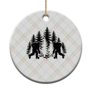 Funny Bigfoot Playing Ice Hockey Ceramic Ornament Cryptid Lover Gift TS12 1pc Christmas Plaid Print Your Wear