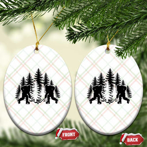 Funny Bigfoot Playing Ice Hockey Ceramic Ornament Cryptid Lover Gift TS12 Print Your Wear