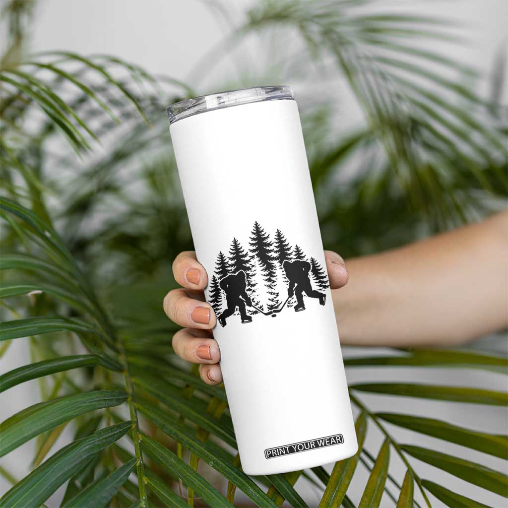 Funny Bigfoot Playing Ice Hockey Skinny Tumbler Cryptid Lover Gift TS12 Print Your Wear