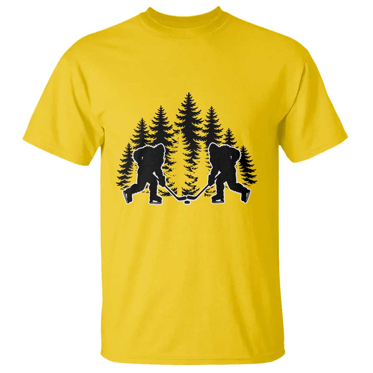 Funny Bigfoot Playing Ice Hockey T Shirt Cryptid Lover Gift TS12 Daisy Print Your Wear