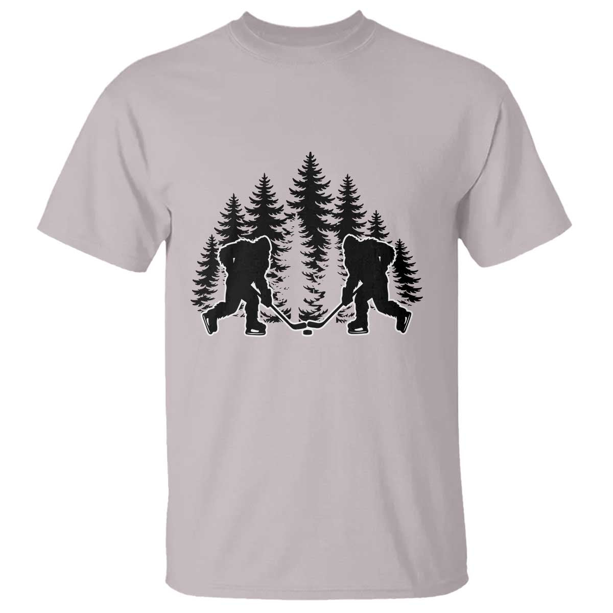 Funny Bigfoot Playing Ice Hockey T Shirt Cryptid Lover Gift TS12 Ice Gray Print Your Wear