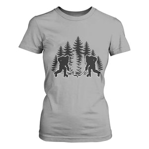 Funny Bigfoot Playing Ice Hockey T Shirt For Women Cryptid Lover Gift TS12 Sport Gray Print Your Wear