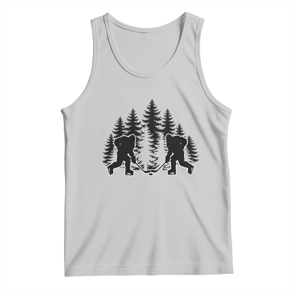 Funny Bigfoot Playing Ice Hockey Tank Top Cryptid Lover Gift TS12 Ash Print Your Wear