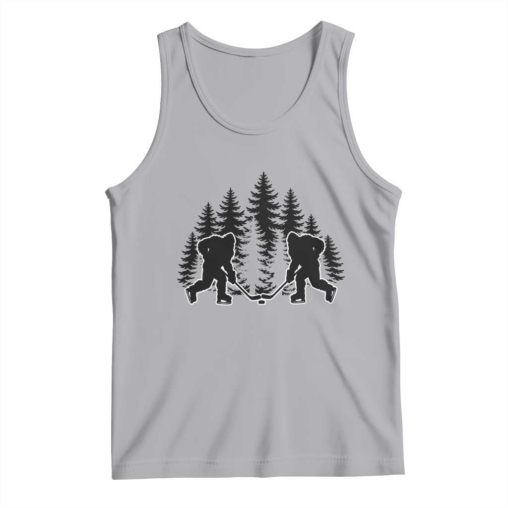 Funny Bigfoot Playing Ice Hockey Tank Top Cryptid Lover Gift TS12 Athletic Heather Print Your Wear
