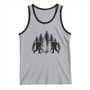Funny Bigfoot Playing Ice Hockey Tank Top Cryptid Lover Gift TS12 Athletic Heather Black Print Your Wear