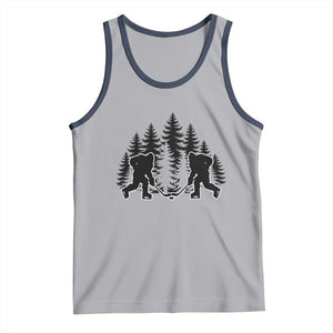 Funny Bigfoot Playing Ice Hockey Tank Top Cryptid Lover Gift TS12 Athletic Heather Navy Print Your Wear