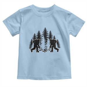 Funny Bigfoot Playing Ice Hockey Toddler T Shirt Cryptid Lover Gift TS12 Light Blue Print Your Wear