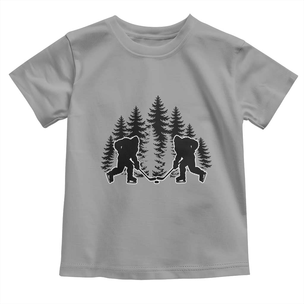 Funny Bigfoot Playing Ice Hockey Toddler T Shirt Cryptid Lover Gift TS12 Sport Gray Print Your Wear
