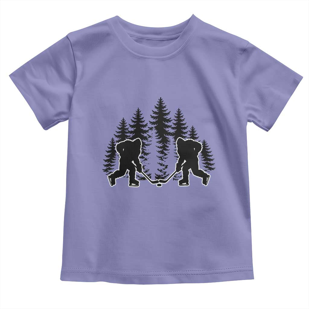 Funny Bigfoot Playing Ice Hockey Toddler T Shirt Cryptid Lover Gift TS12 Violet Print Your Wear