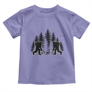 Funny Bigfoot Playing Ice Hockey Toddler T Shirt Cryptid Lover Gift TS12 Violet Print Your Wear