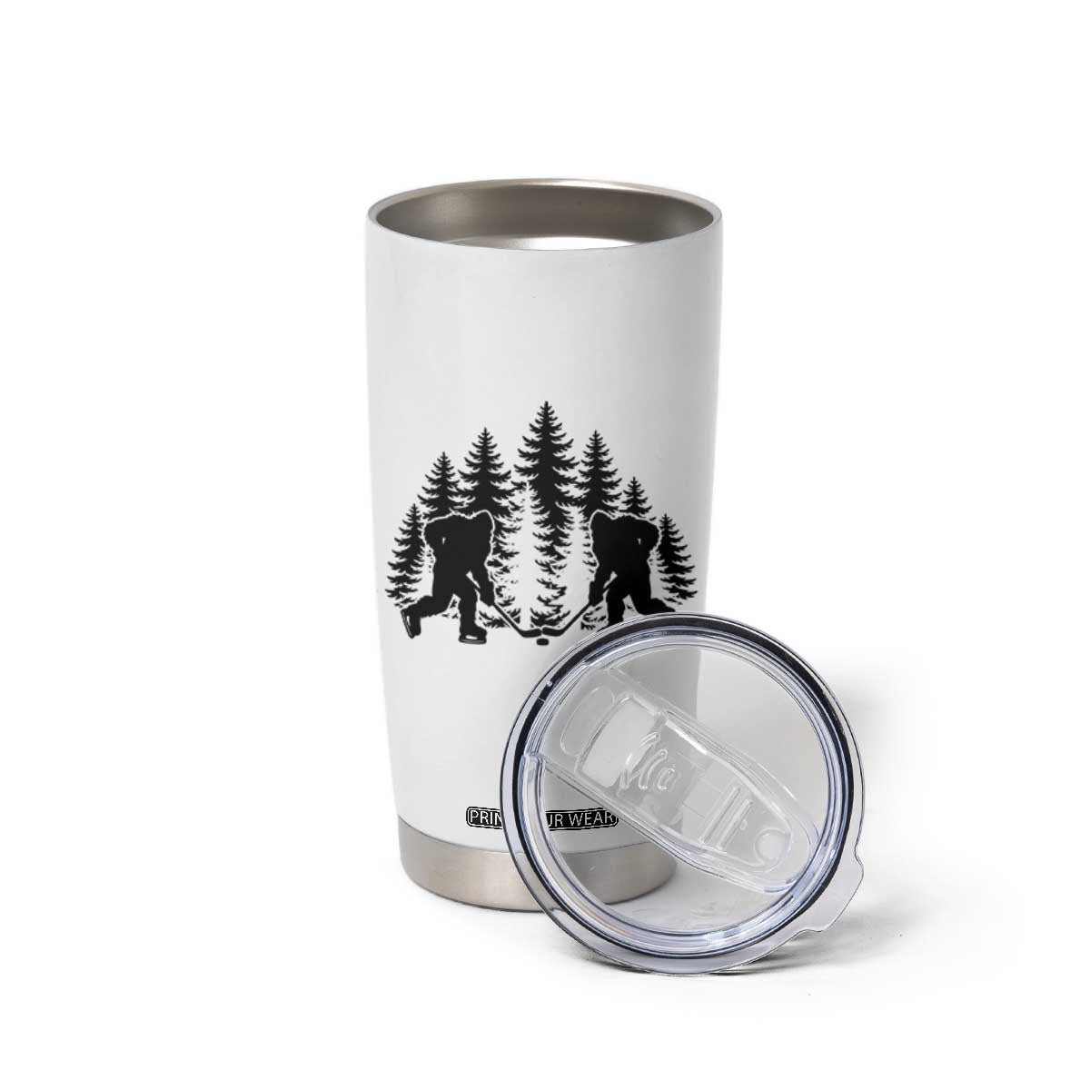 Funny Bigfoot Playing Ice Hockey Tumbler Cup Cryptid Lover Gift TS12 Print Your Wear