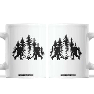 Funny Bigfoot Playing Ice Hockey Coffee Mug Cryptid Lover Gift TS12 White Print Your Wear